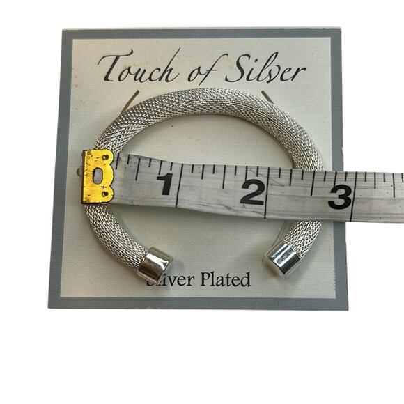 Touch of Silver Chain Mesh Bangle Bracelet, Silver Plated, NWT - Picture 3 of 3